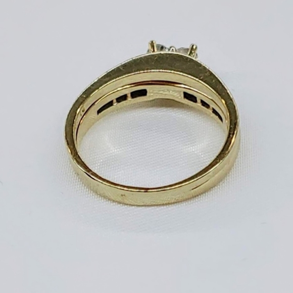 Heart moissanite engagement/wedding ring in 14k yellow gold - Picture 7 of 7